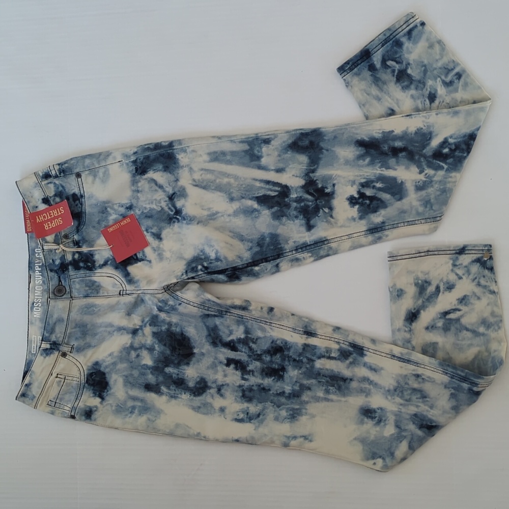 NWT Mossimo Tie Dye Fit 6 Coupe 6 Super Stretch Denim Legging Junior 9 Blue Boho